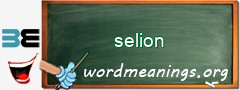 WordMeaning blackboard for selion